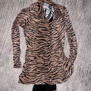 Zebra mesh dress w/ black insert!